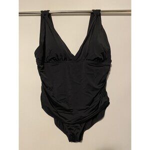 Time and Tru Women's Ladies 3X Classic Slimming Black One Piece Swimsuit NEW NWT